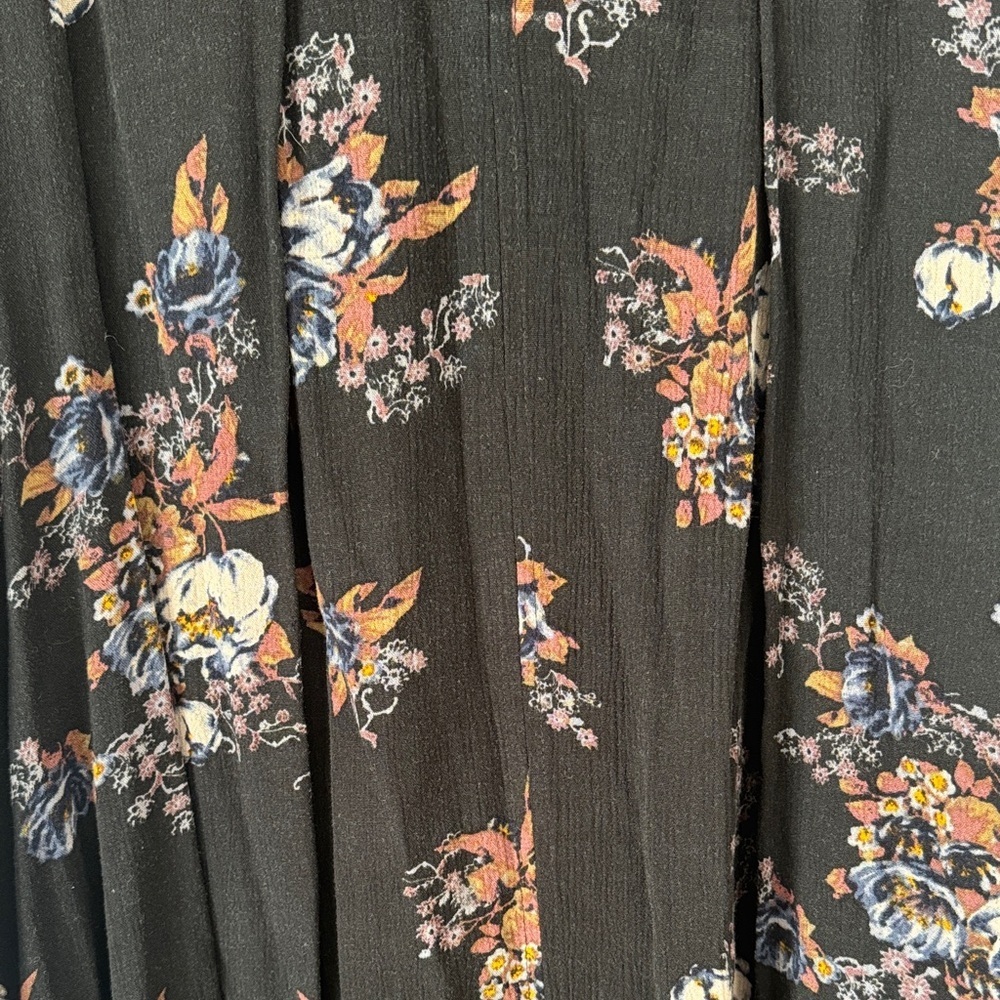 Free People Black Floral Sleeveless Swing Mini Dress Amall - Picture 6 of 8